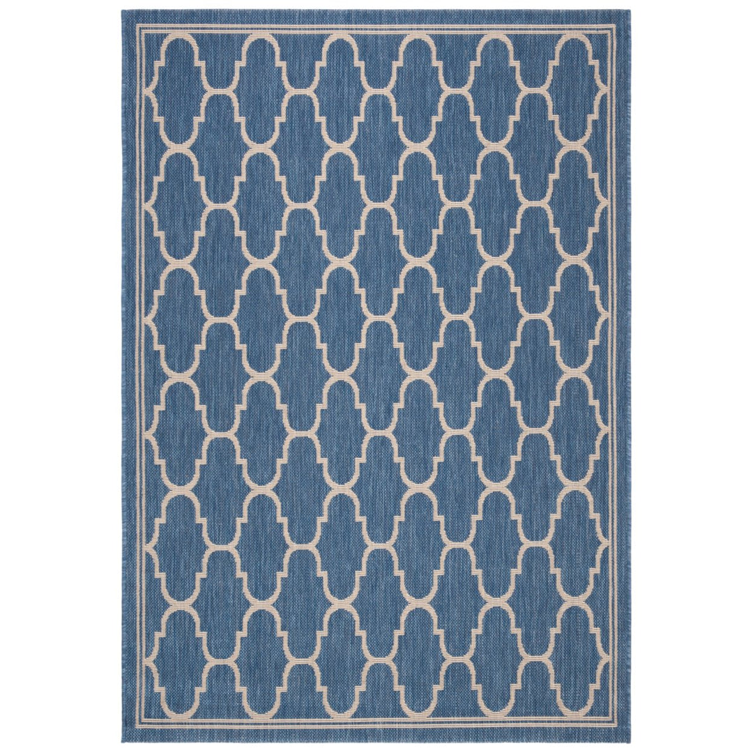 SAFAVIEH Indoor Outdoor CY6016-243 Courtyard Blue / Beige Rug Image 1