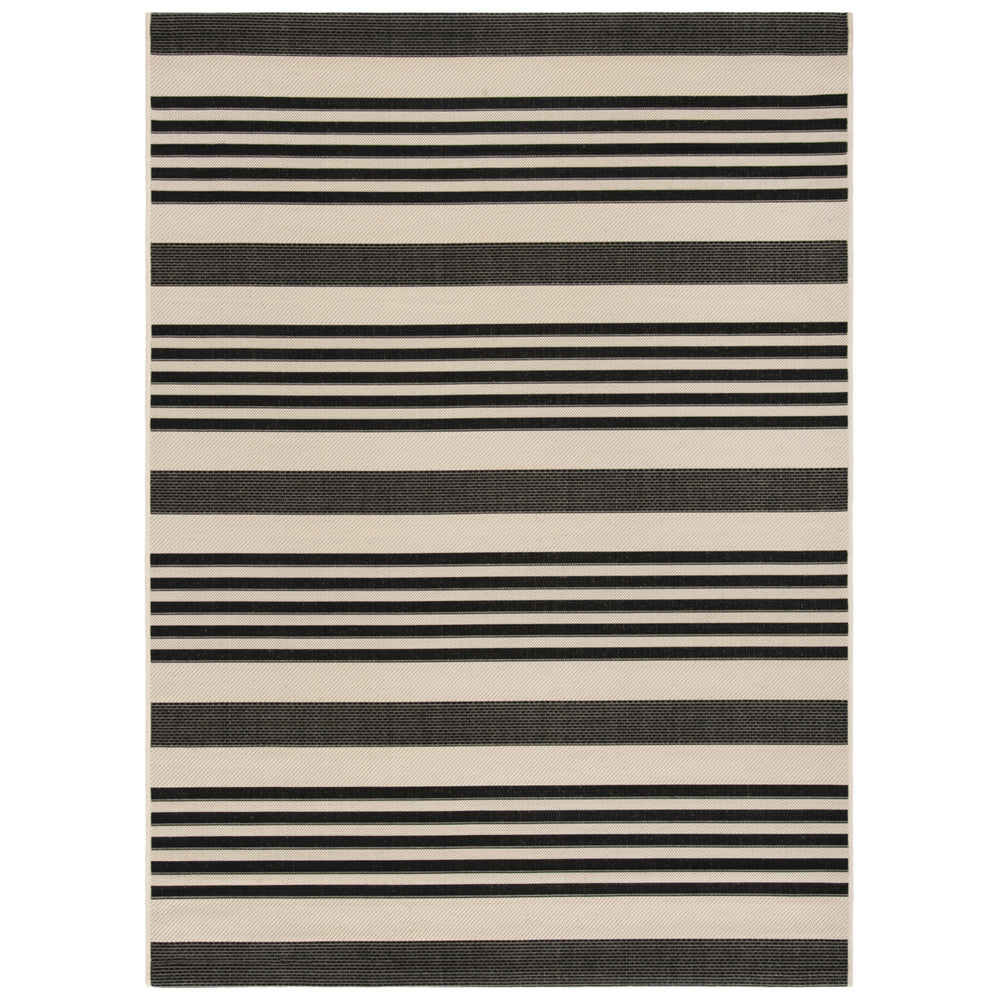 SAFAVIEH Indoor Outdoor CY6062-216 Courtyard Black / Bone Rug Image 2