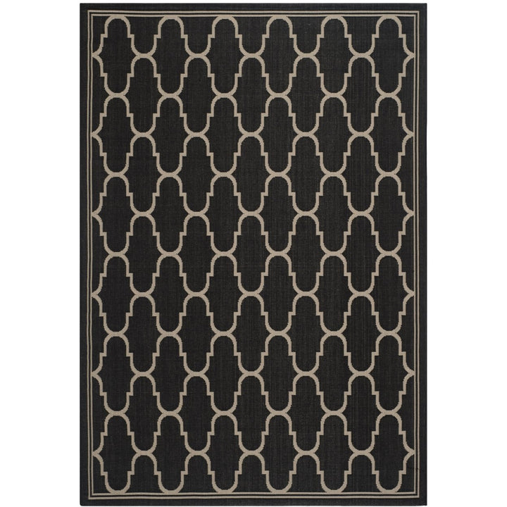 SAFAVIEH Indoor Outdoor CY6016-266 Courtyard Black / Beige Rug Image 1