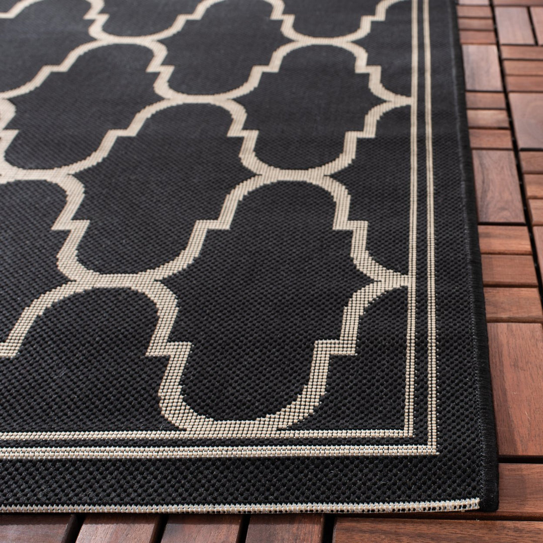 SAFAVIEH Indoor Outdoor CY6016-266 Courtyard Black / Beige Rug Image 3