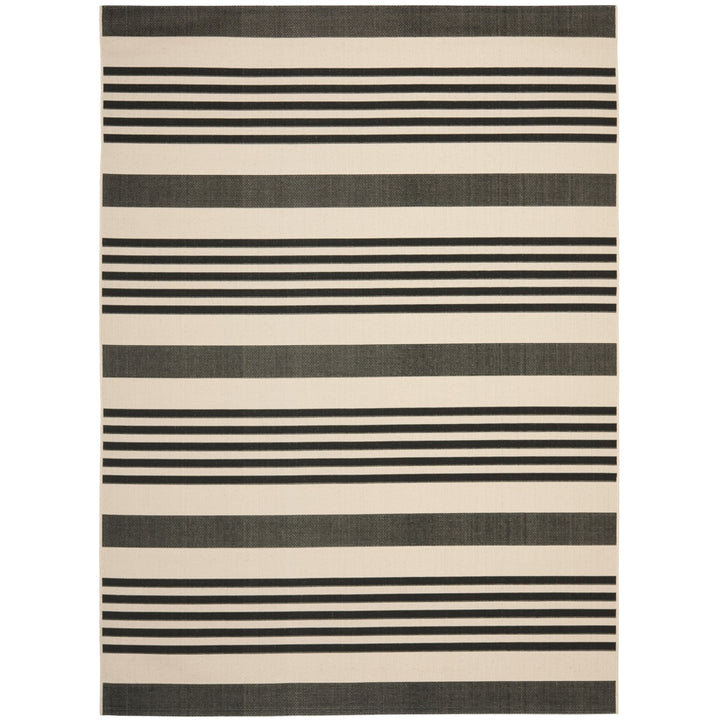 SAFAVIEH Indoor Outdoor CY6062-216 Courtyard Black / Bone Rug Image 3