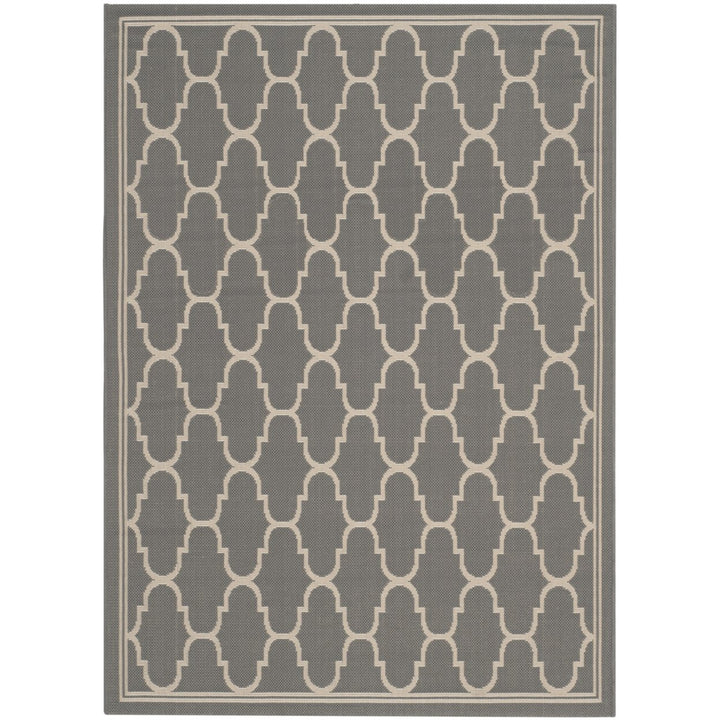 SAFAVIEH Outdoor CY6016-246 Courtyard Anthracite / Beige Rug Image 1