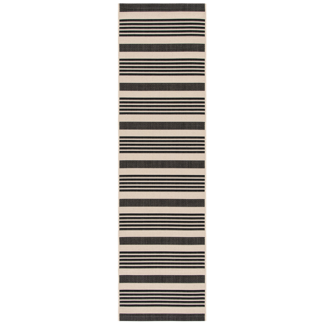 SAFAVIEH Indoor Outdoor CY6062-216 Courtyard Black / Bone Rug Image 6