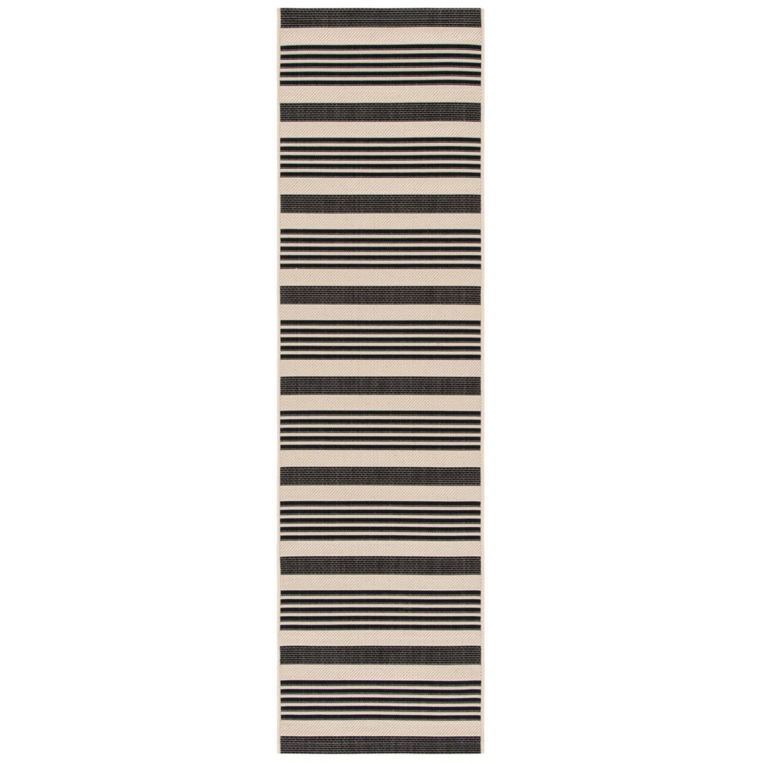 SAFAVIEH Indoor Outdoor CY6062-216 Courtyard Black / Bone Rug Image 1