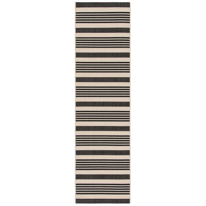 SAFAVIEH Indoor Outdoor CY6062-216 Courtyard Black / Bone Rug Image 1