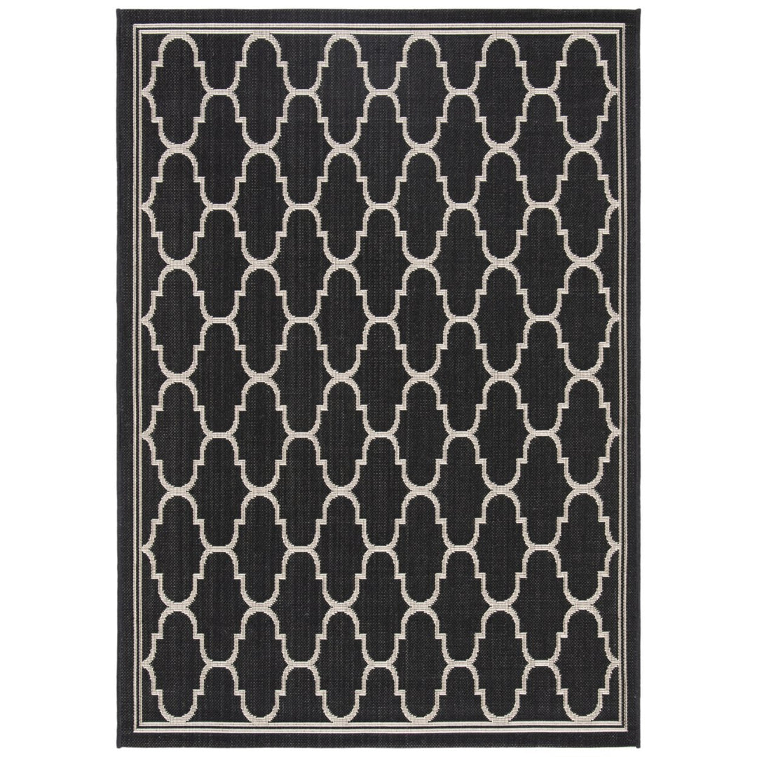 SAFAVIEH Indoor Outdoor CY6016-266 Courtyard Black / Beige Rug Image 1