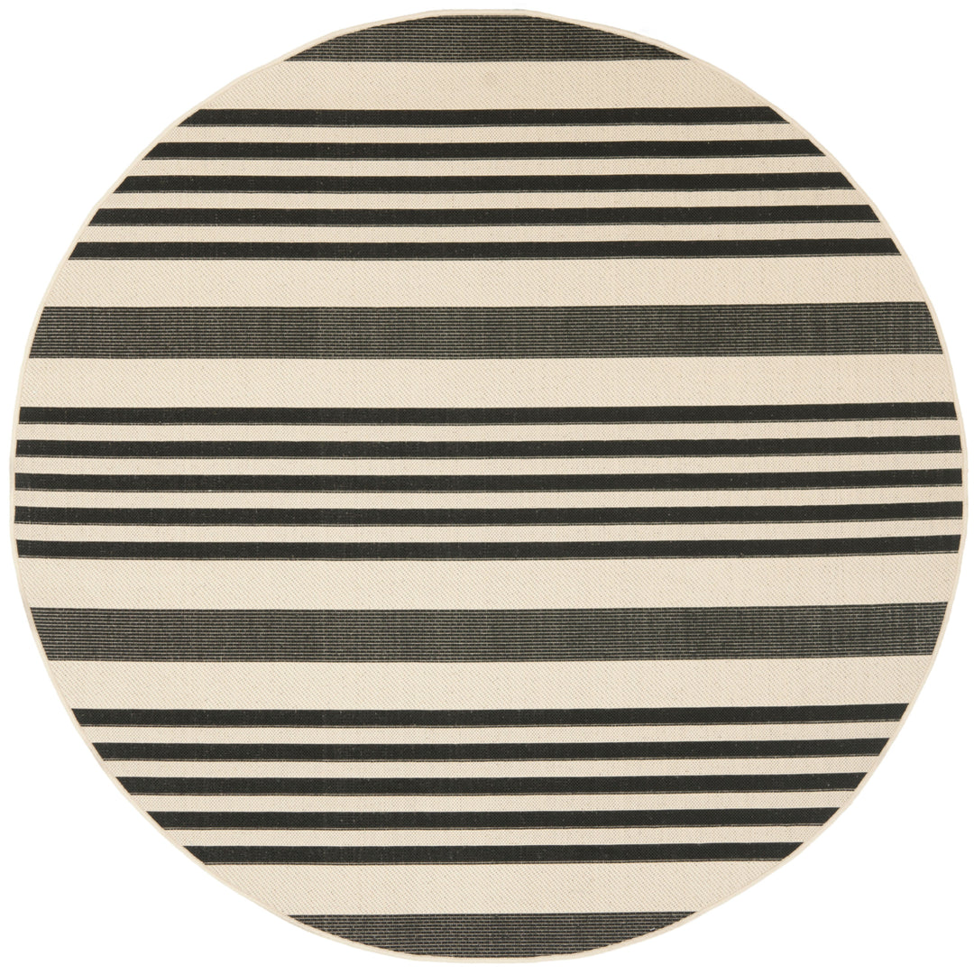 SAFAVIEH Indoor Outdoor CY6062-216 Courtyard Black / Bone Rug Image 8