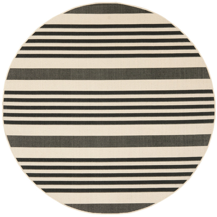 SAFAVIEH Indoor Outdoor CY6062-216 Courtyard Black / Bone Rug Image 8