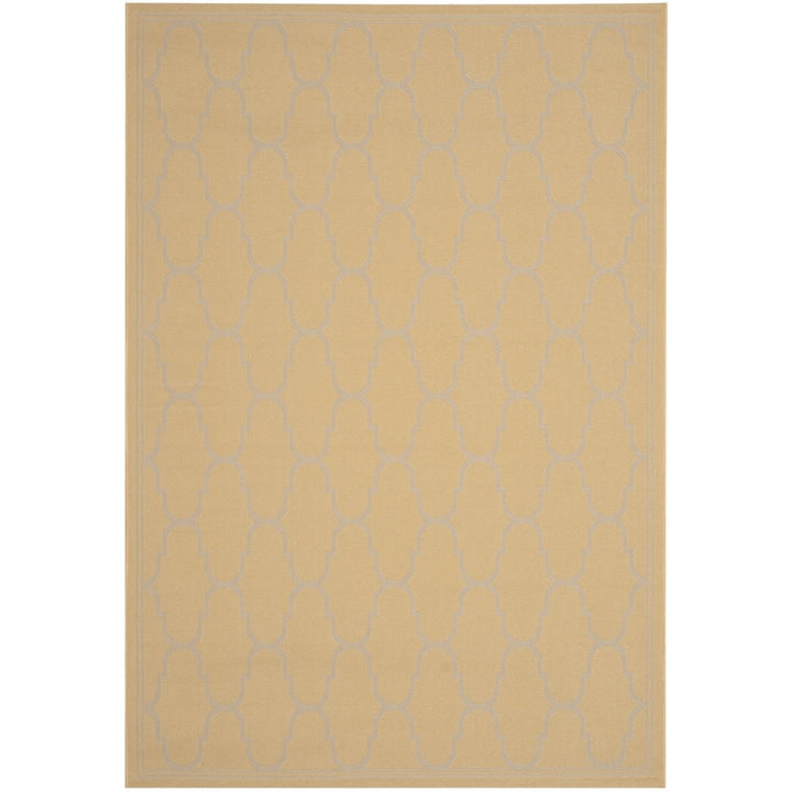 SAFAVIEH Outdoor CY6016-316 Courtyard Yellow / Beige Rug Image 1