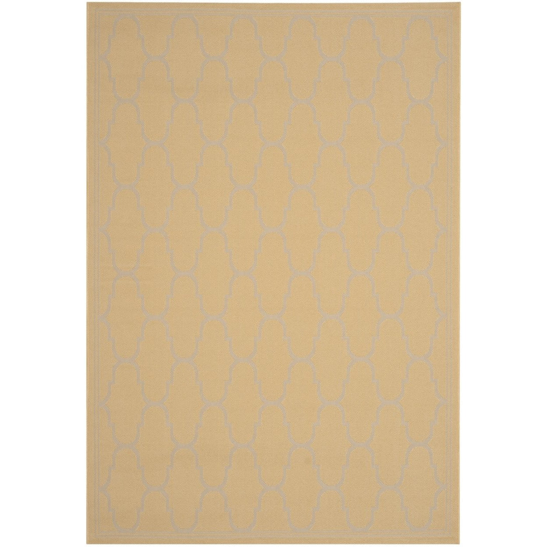 SAFAVIEH Outdoor CY6016-316 Courtyard Yellow / Beige Rug Image 1