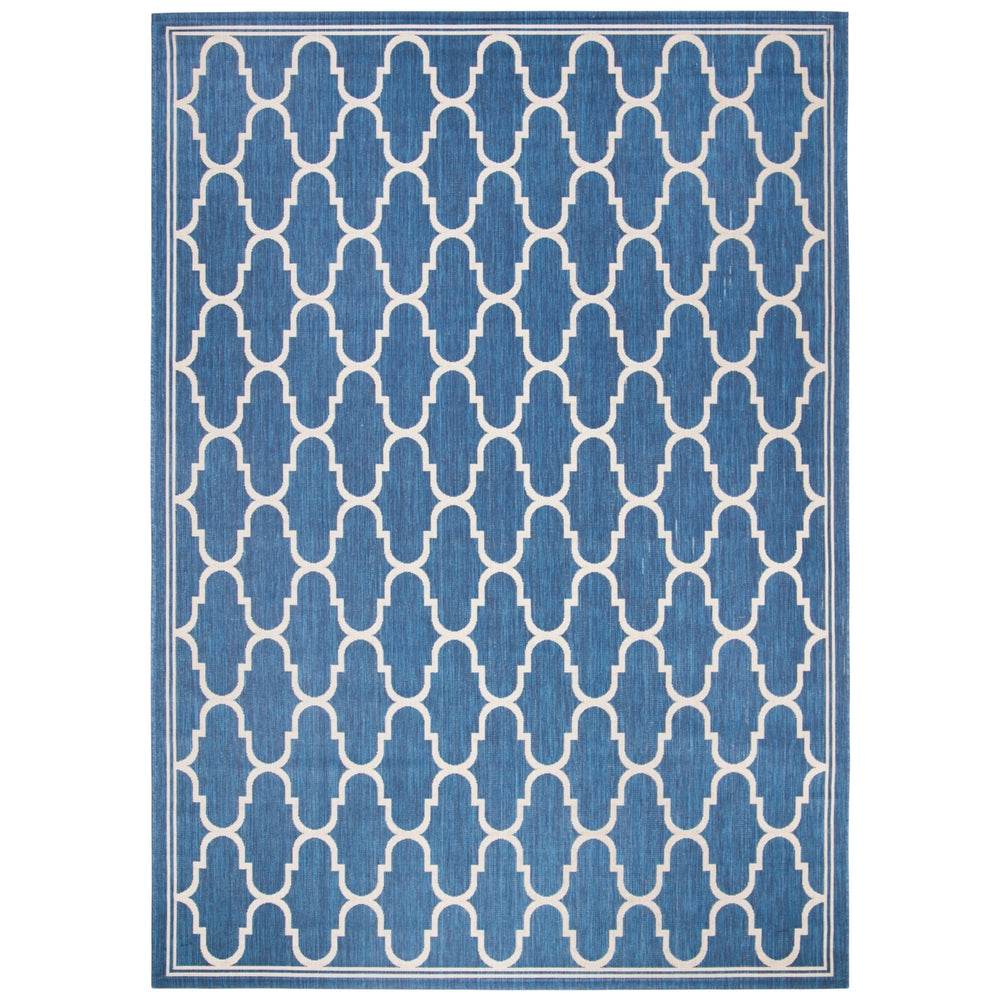 SAFAVIEH Indoor Outdoor CY6016-268 Courtyard Navy / Beige Rug Image 2