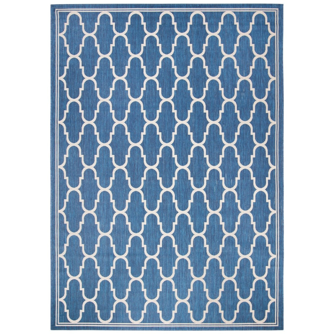 SAFAVIEH Indoor Outdoor CY6016-268 Courtyard Navy / Beige Rug Image 1