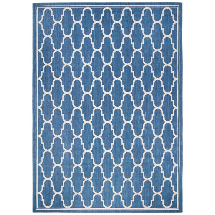 SAFAVIEH Indoor Outdoor CY6016-268 Courtyard Navy / Beige Rug Image 1