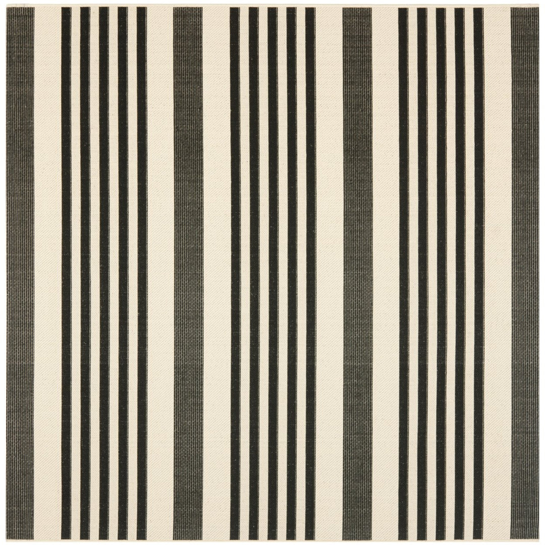 SAFAVIEH Indoor Outdoor CY6062-216 Courtyard Black / Bone Rug Image 9