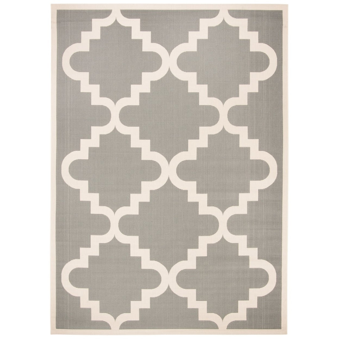 SAFAVIEH Outdoor CY6017-246 Courtyard Anthracite / Beige Rug Image 1