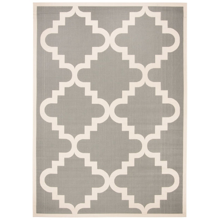 SAFAVIEH Outdoor CY6017-246 Courtyard Anthracite / Beige Rug Image 1