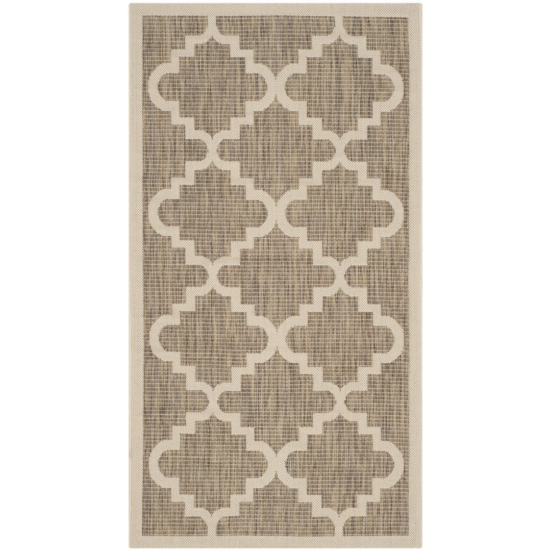 SAFAVIEH Indoor Outdoor CY6017-242 Courtyard Brown / Beige Rug Image 1