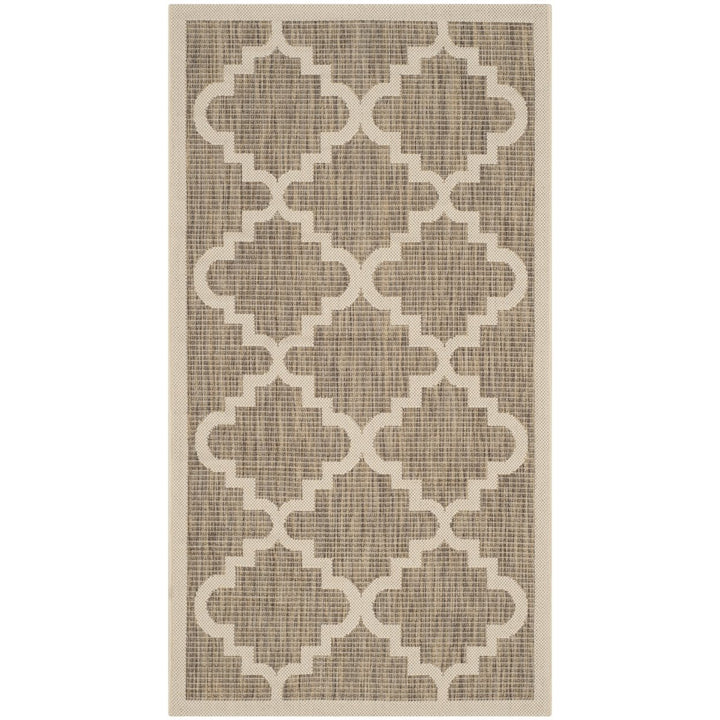 SAFAVIEH Indoor Outdoor CY6017-242 Courtyard Brown / Beige Rug Image 1