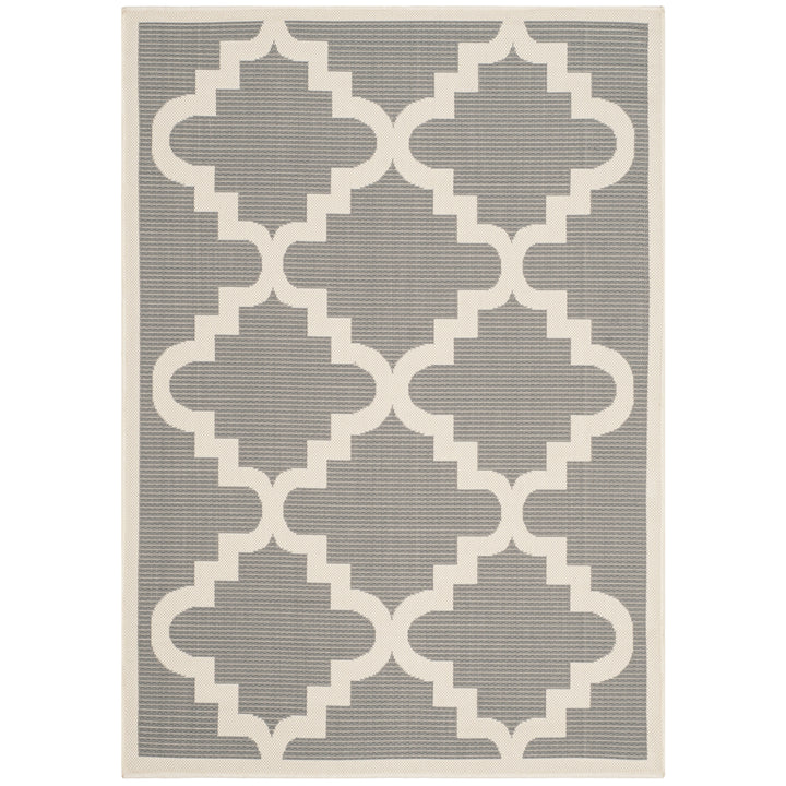 SAFAVIEH Outdoor CY6017-246 Courtyard Anthracite / Beige Rug Image 3