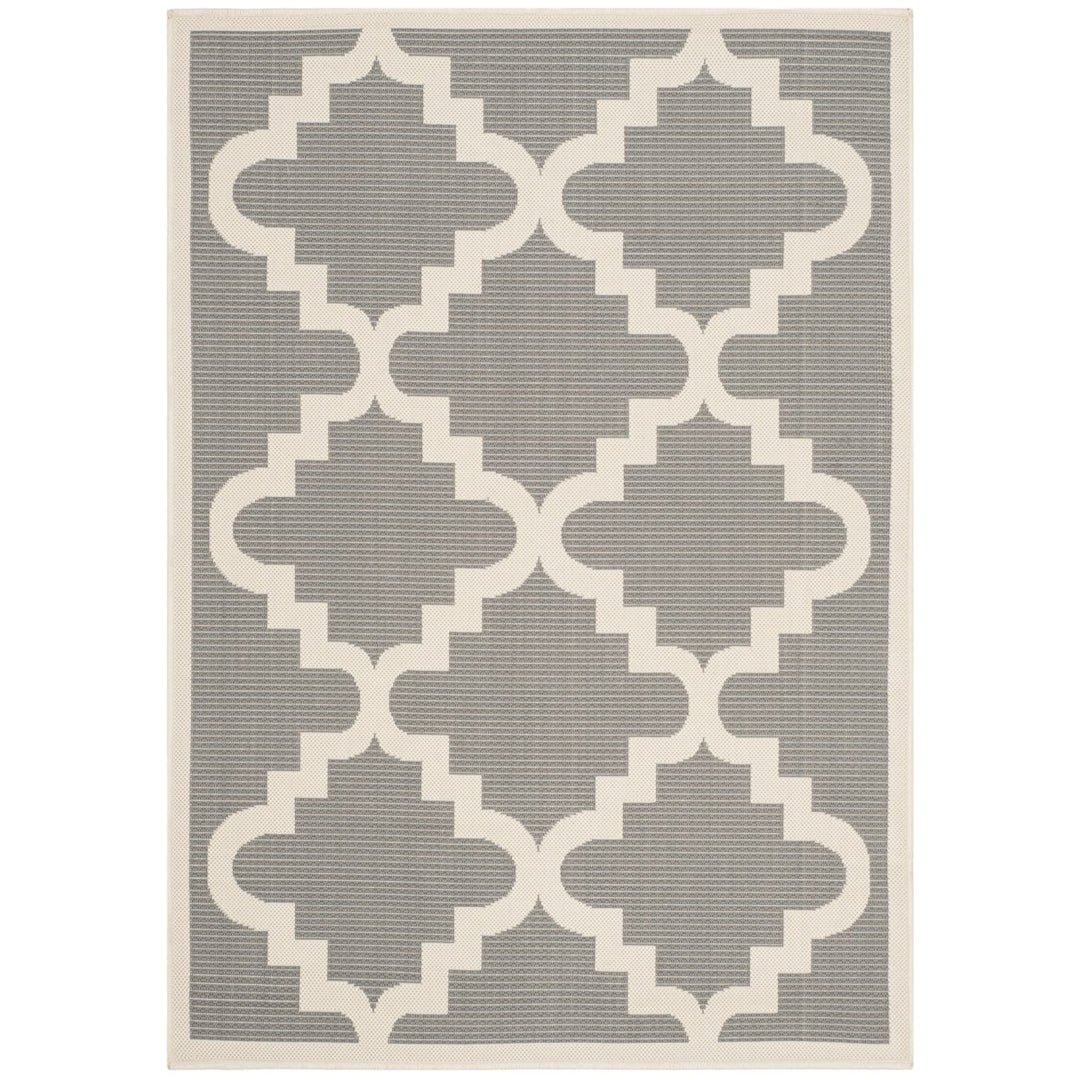 SAFAVIEH Outdoor CY6017-246 Courtyard Anthracite / Beige Rug Image 1