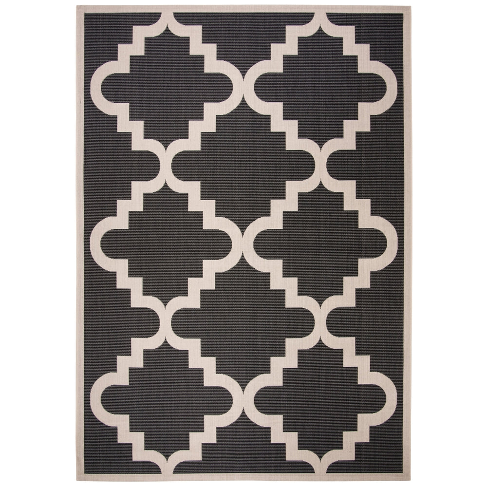 SAFAVIEH Indoor Outdoor CY6017-266 Courtyard Black / Beige Rug Image 2