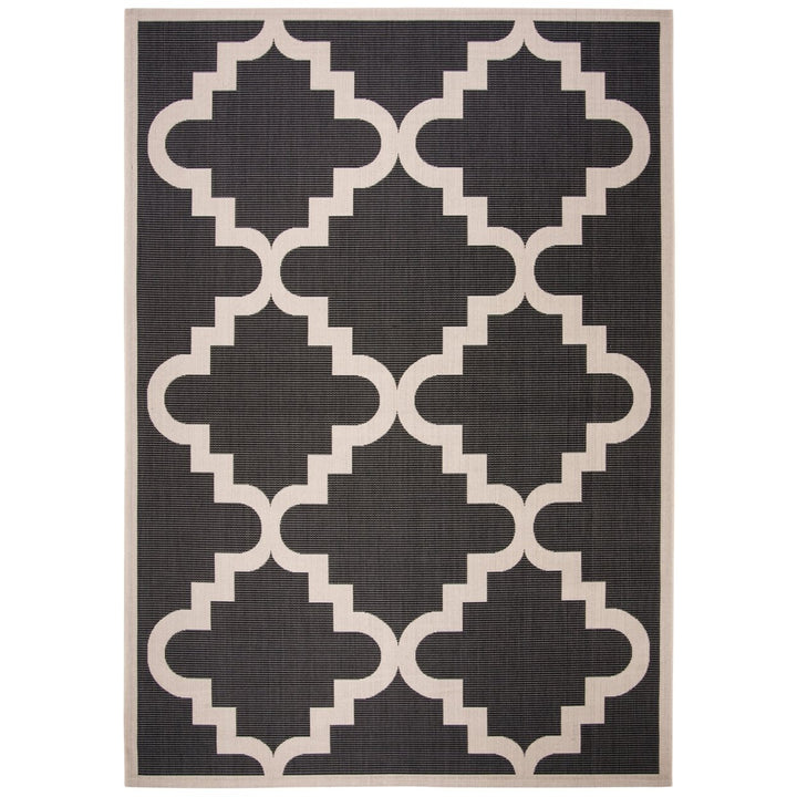 SAFAVIEH Indoor Outdoor CY6017-266 Courtyard Black / Beige Rug Image 1