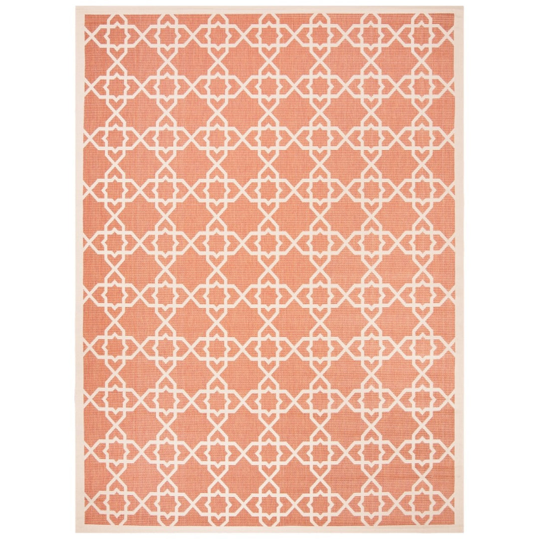 SAFAVIEH Outdoor CY6032-241 Courtyard Terracotta / Beige Rug Image 1