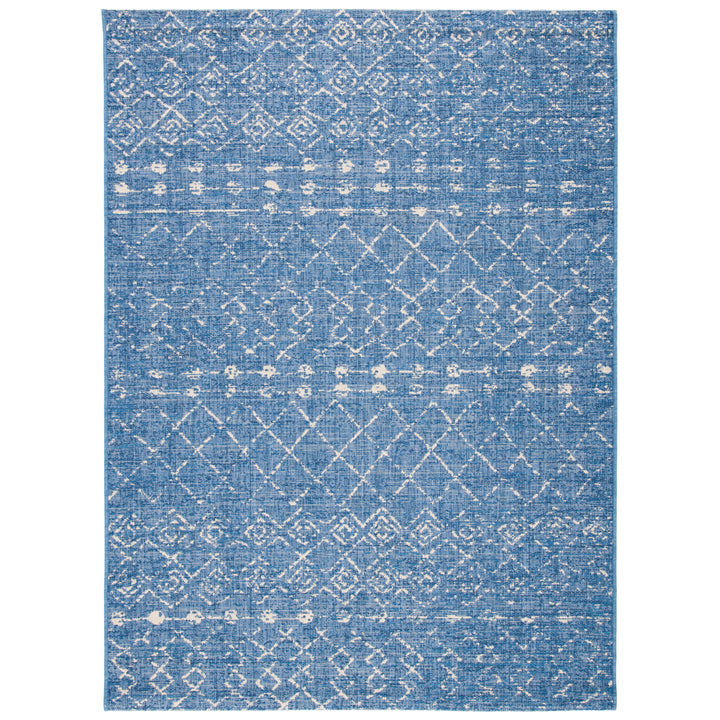 SAFAVIEH Outdoor CY6019-23321 Courtyard Blue / Ivory Rug Image 4