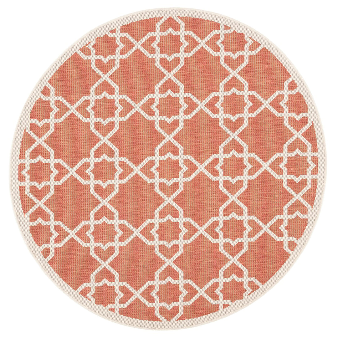 SAFAVIEH Outdoor CY6032-241 Courtyard Terracotta / Beige Rug Image 1