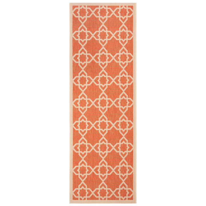 SAFAVIEH Outdoor CY6032-241 Courtyard Terracotta / Beige Rug Image 1