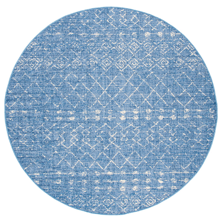 SAFAVIEH Outdoor CY6019-23321 Courtyard Blue / Ivory Rug Image 5