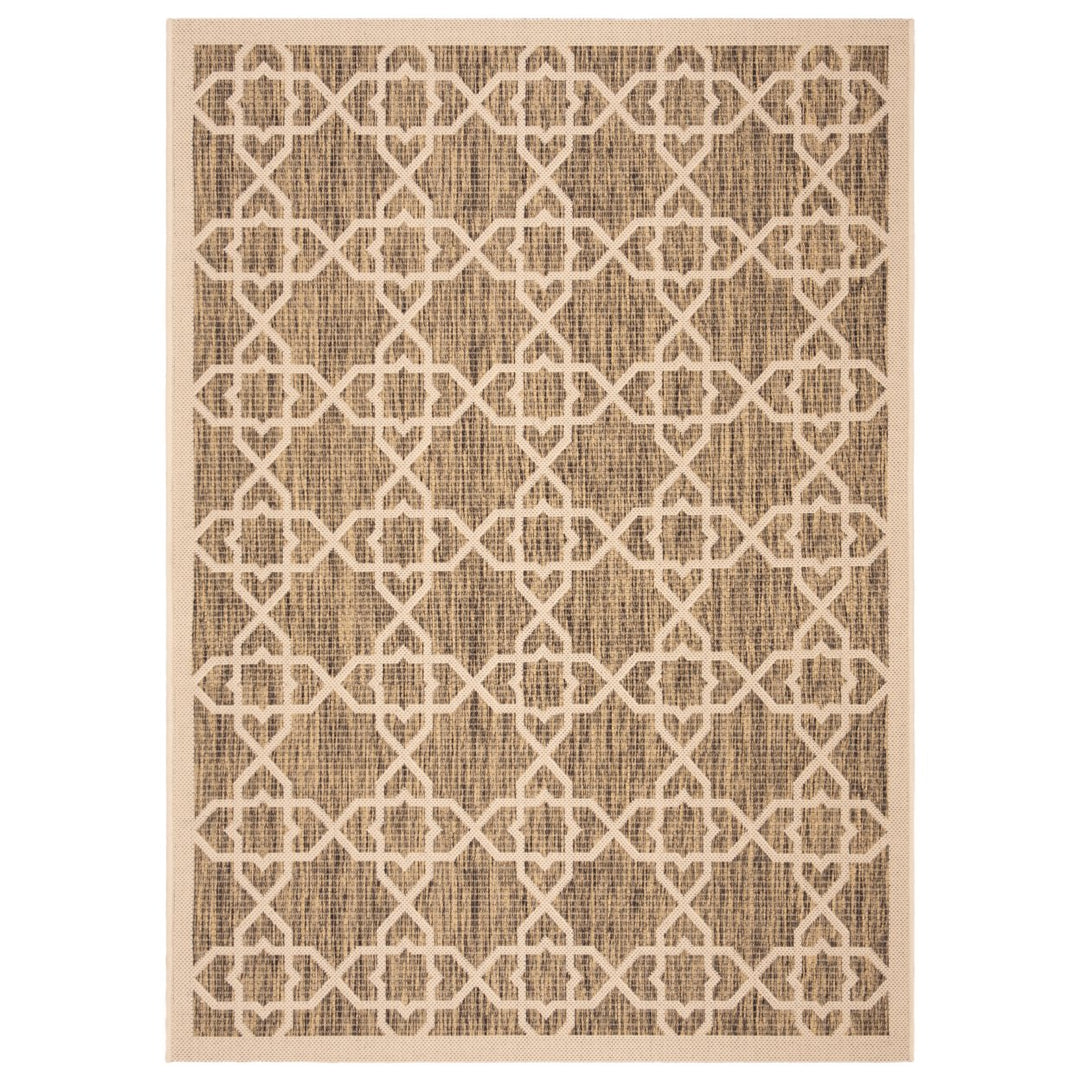 SAFAVIEH Indoor Outdoor CY6032-242 Courtyard Brown / Beige Rug Image 1