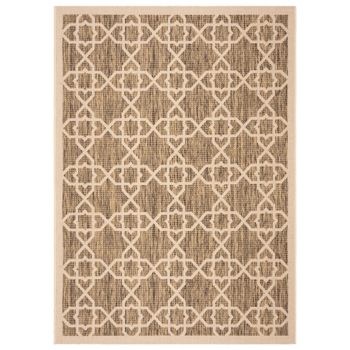 SAFAVIEH Indoor Outdoor CY6032-242 Courtyard Brown / Beige Rug Image 1