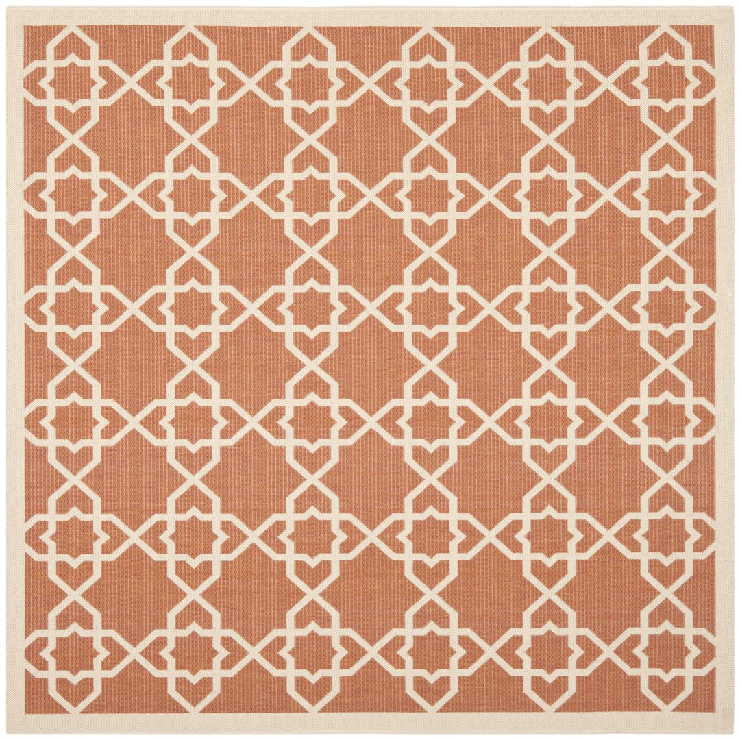 SAFAVIEH Outdoor CY6032-241 Courtyard Terracotta / Beige Rug Image 1