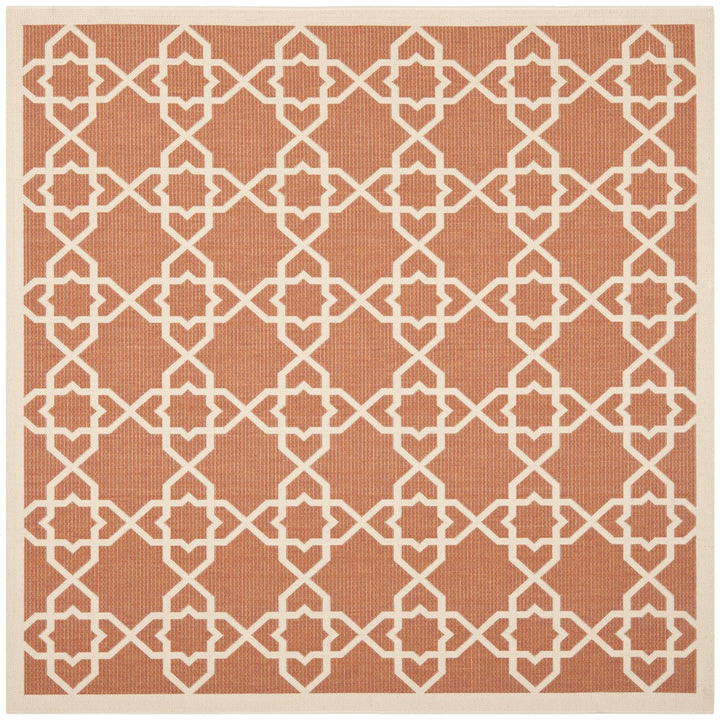 SAFAVIEH Outdoor CY6032-241 Courtyard Terracotta / Beige Rug Image 1