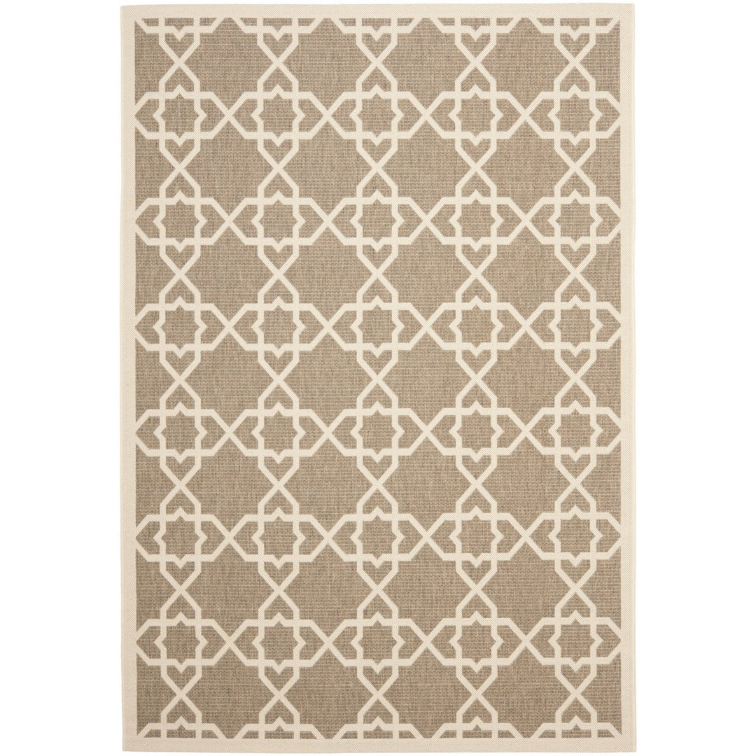 SAFAVIEH Indoor Outdoor CY6032-242 Courtyard Brown / Beige Rug Image 1