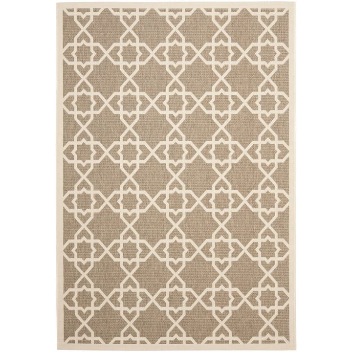 SAFAVIEH Indoor Outdoor CY6032-242 Courtyard Brown / Beige Rug Image 1