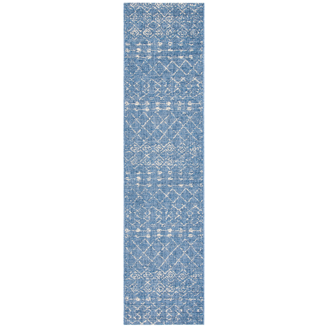SAFAVIEH Outdoor CY6019-23321 Courtyard Blue / Ivory Rug Image 6