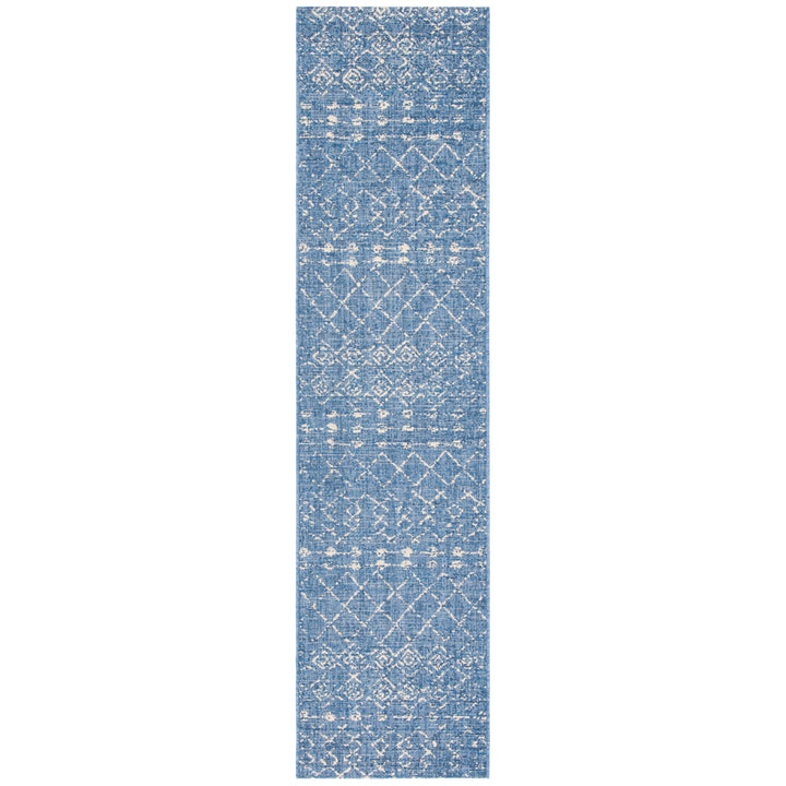 SAFAVIEH Outdoor CY6019-23321 Courtyard Blue / Ivory Rug Image 6