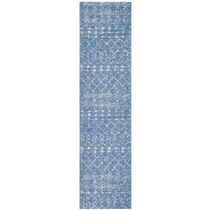 SAFAVIEH Outdoor CY6019-23321 Courtyard Blue / Ivory Rug Image 1