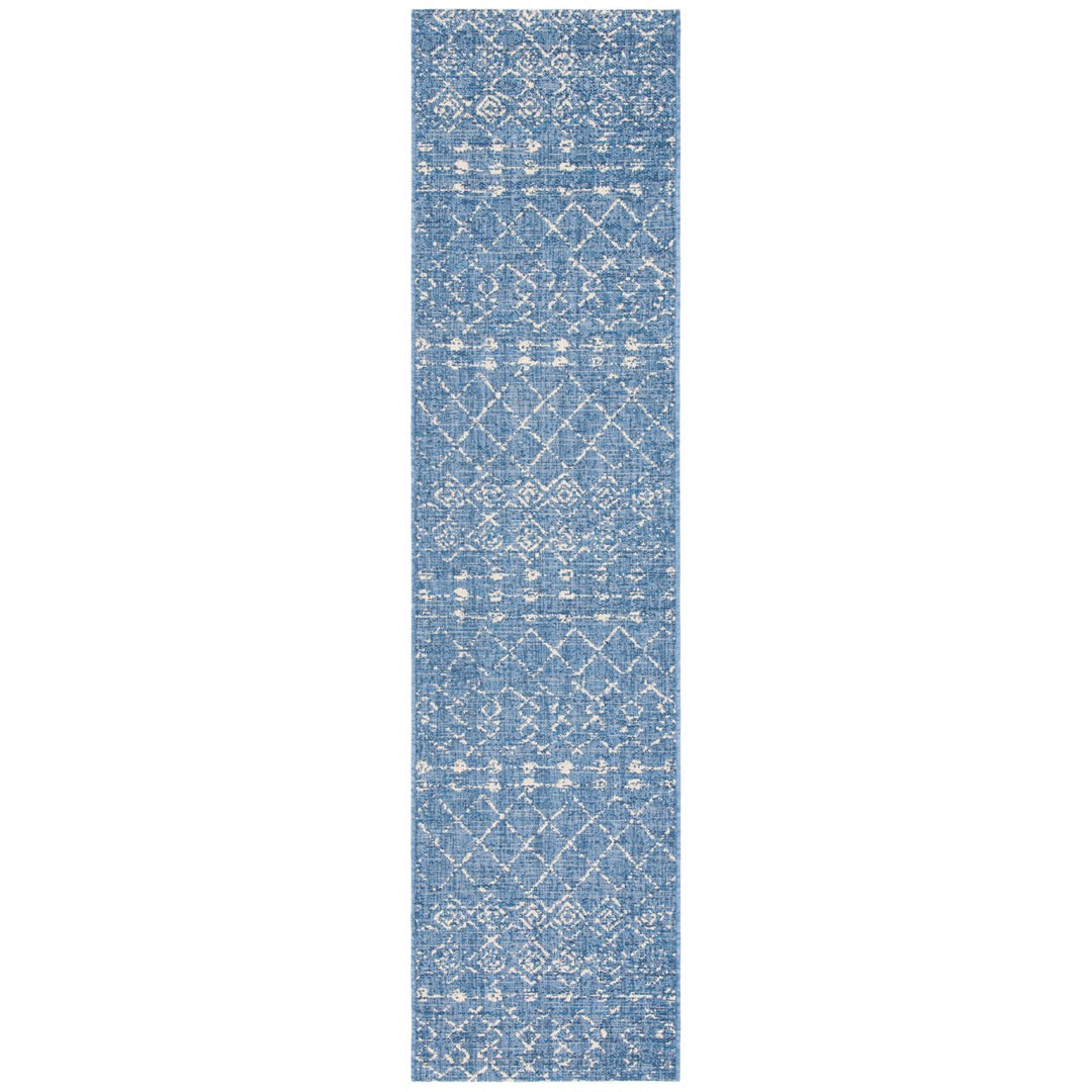 SAFAVIEH Outdoor CY6019-23321 Courtyard Blue / Ivory Rug Image 1