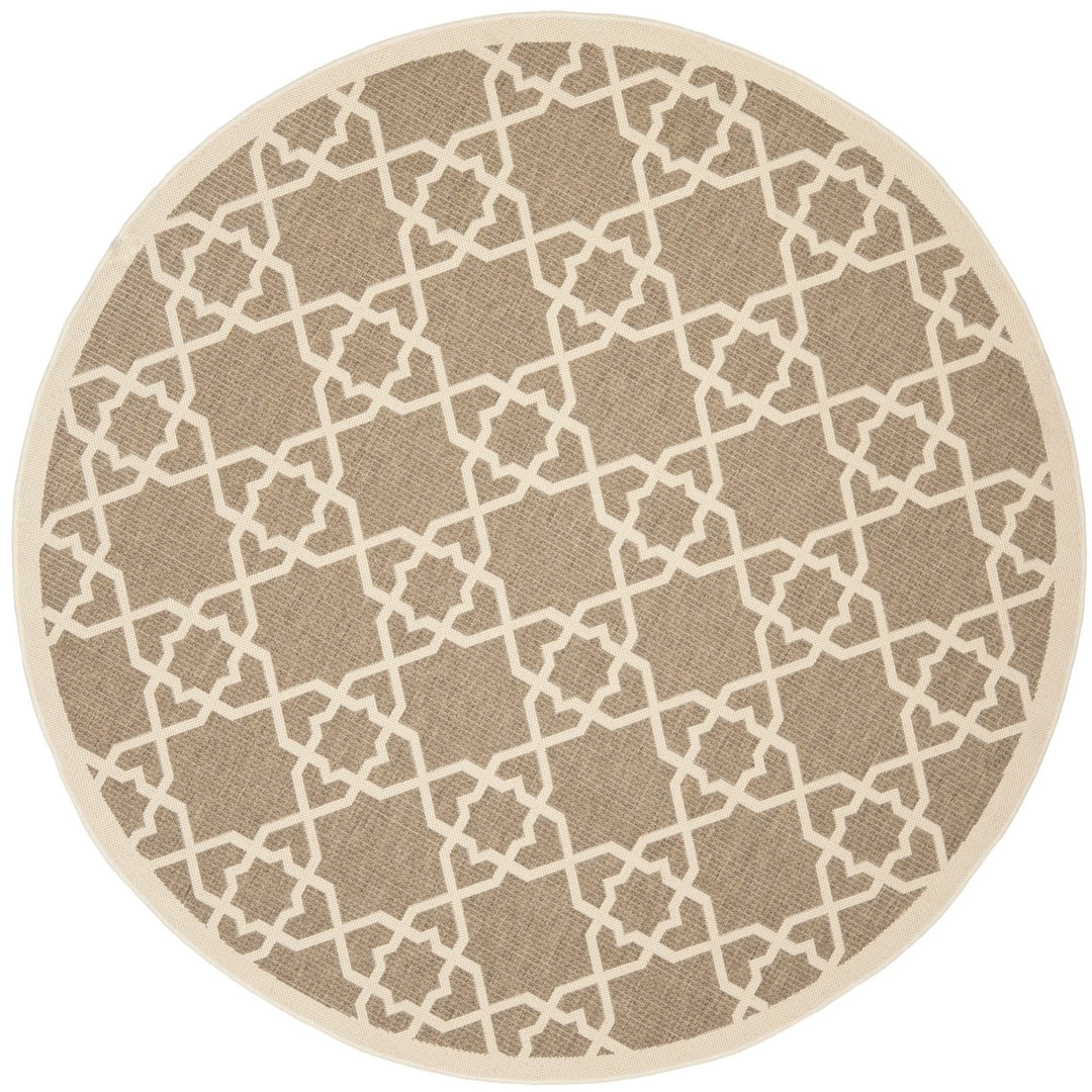 SAFAVIEH Indoor Outdoor CY6032-242 Courtyard Brown / Beige Rug Image 1