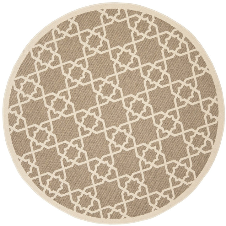 SAFAVIEH Indoor Outdoor CY6032-242 Courtyard Brown / Beige Rug Image 1