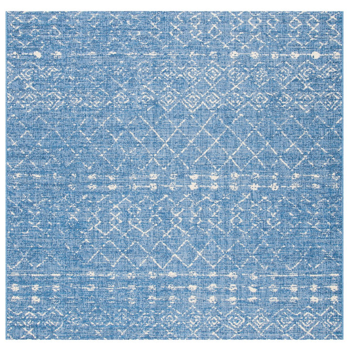 SAFAVIEH Outdoor CY6019-23321 Courtyard Blue / Ivory Rug Image 1
