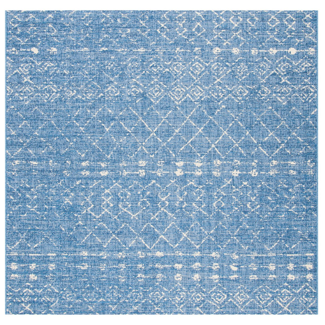 SAFAVIEH Outdoor CY6019-23321 Courtyard Blue / Ivory Rug Image 1