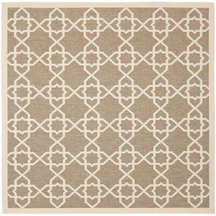 SAFAVIEH Indoor Outdoor CY6032-242 Courtyard Brown / Beige Rug Image 1