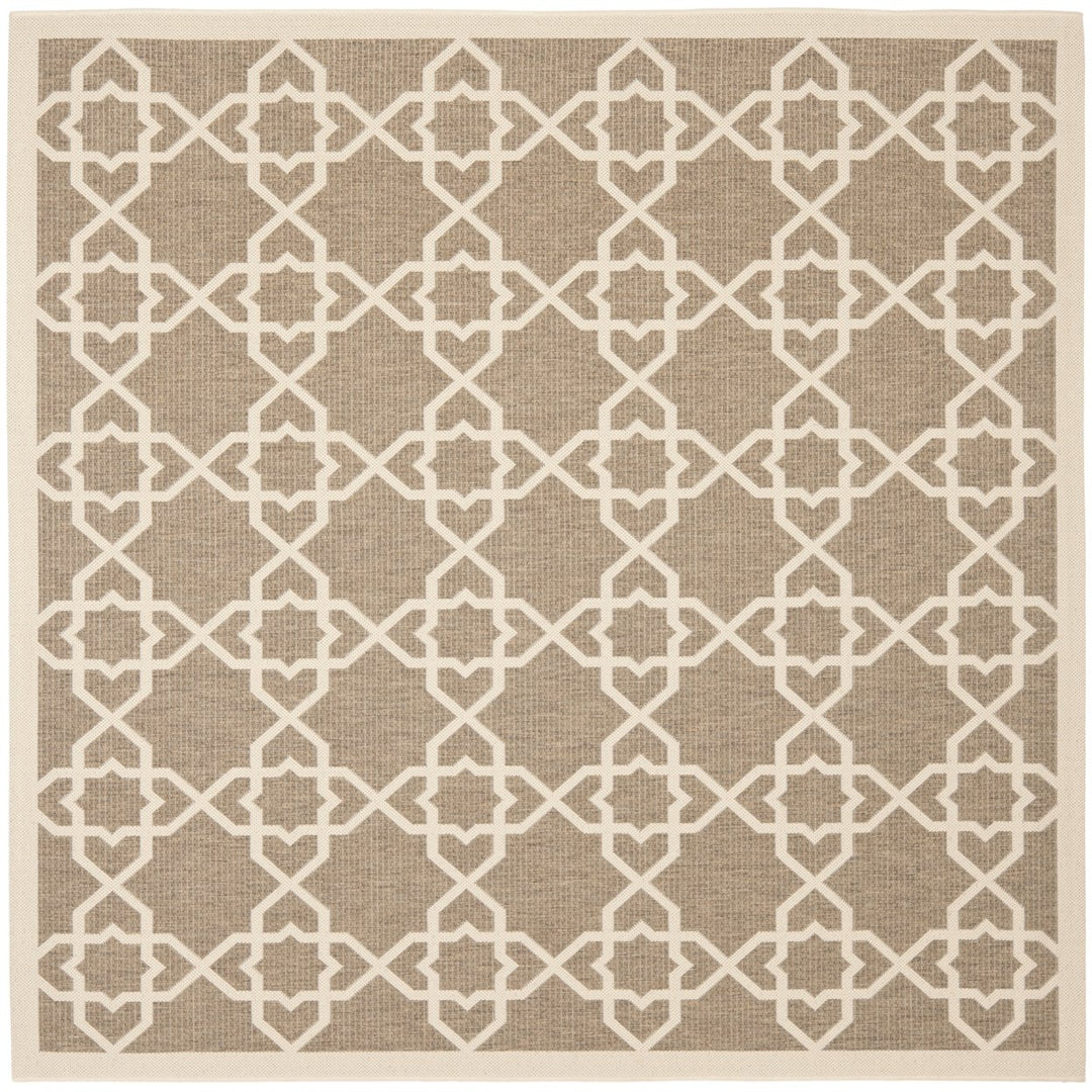 SAFAVIEH Indoor Outdoor CY6032-242 Courtyard Brown / Beige Rug Image 1