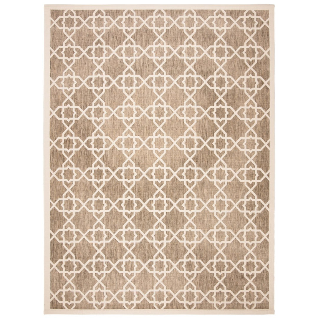 SAFAVIEH Indoor Outdoor CY6032-242 Courtyard Brown / Beige Rug Image 1