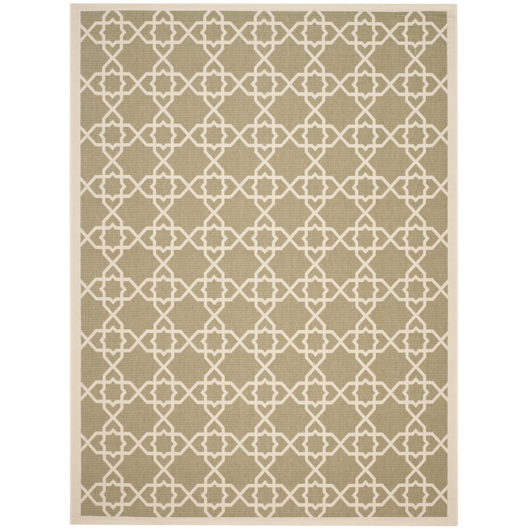 SAFAVIEH Indoor Outdoor CY6032-244 Courtyard Green / Beige Rug Image 1