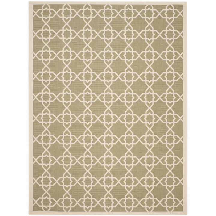 SAFAVIEH Indoor Outdoor CY6032-244 Courtyard Green / Beige Rug Image 1